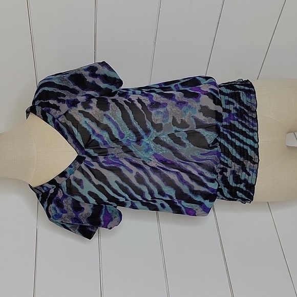 NWT Rock 47 medium zebra print sheer blouse Party! Club! - Picture 1 of 4